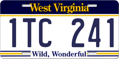 WV license plate 1TC241