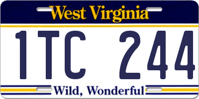 WV license plate 1TC244