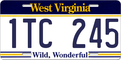 WV license plate 1TC245