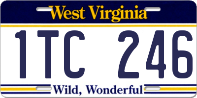 WV license plate 1TC246