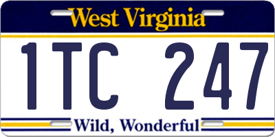 WV license plate 1TC247