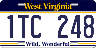 WV license plate 1TC248