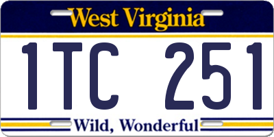 WV license plate 1TC251