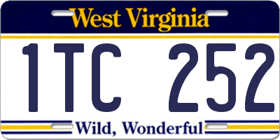 WV license plate 1TC252