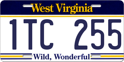 WV license plate 1TC255