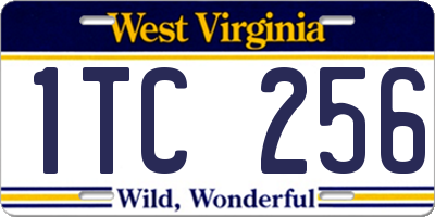 WV license plate 1TC256