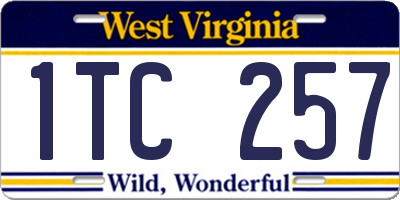 WV license plate 1TC257