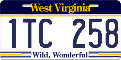 WV license plate 1TC258