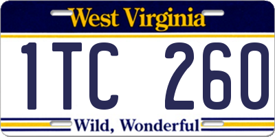 WV license plate 1TC260