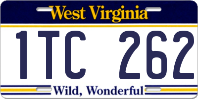WV license plate 1TC262