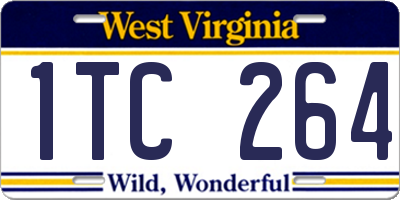 WV license plate 1TC264