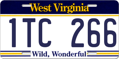 WV license plate 1TC266