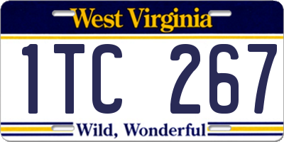 WV license plate 1TC267