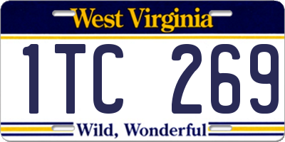 WV license plate 1TC269