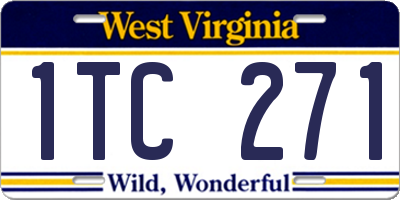 WV license plate 1TC271