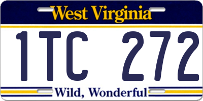 WV license plate 1TC272