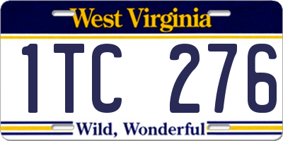 WV license plate 1TC276