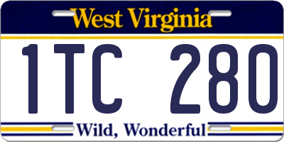 WV license plate 1TC280