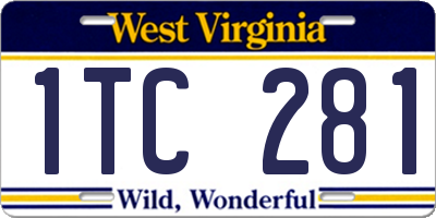 WV license plate 1TC281