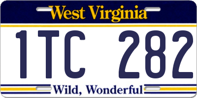 WV license plate 1TC282