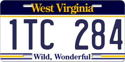 WV license plate 1TC284