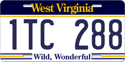 WV license plate 1TC288