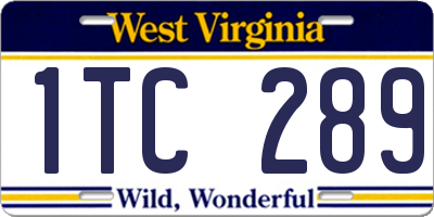 WV license plate 1TC289