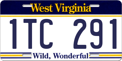 WV license plate 1TC291