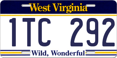 WV license plate 1TC292