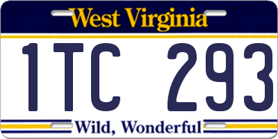 WV license plate 1TC293