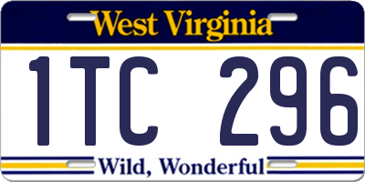 WV license plate 1TC296