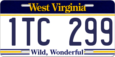 WV license plate 1TC299