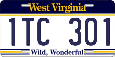WV license plate 1TC301