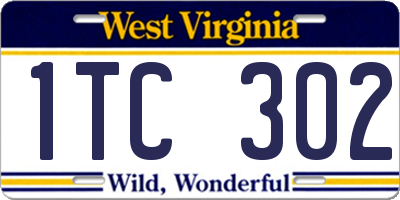 WV license plate 1TC302