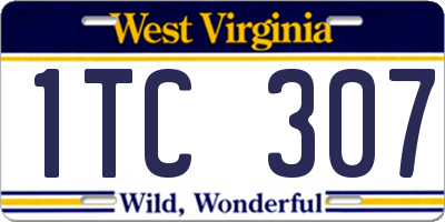 WV license plate 1TC307