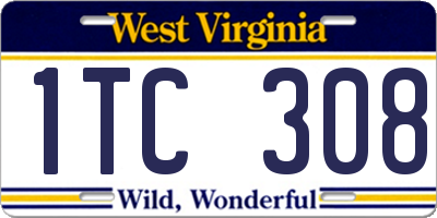 WV license plate 1TC308