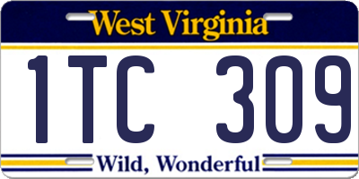 WV license plate 1TC309
