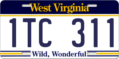 WV license plate 1TC311