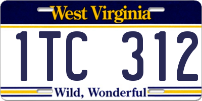 WV license plate 1TC312