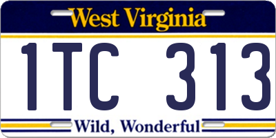 WV license plate 1TC313