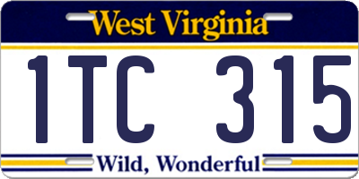 WV license plate 1TC315