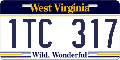 WV license plate 1TC317