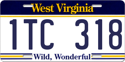 WV license plate 1TC318