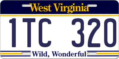 WV license plate 1TC320