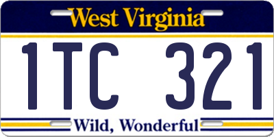 WV license plate 1TC321