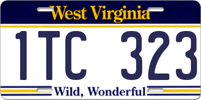 WV license plate 1TC323