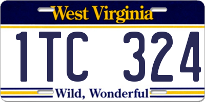 WV license plate 1TC324