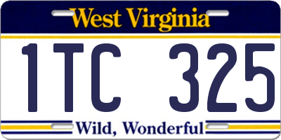WV license plate 1TC325