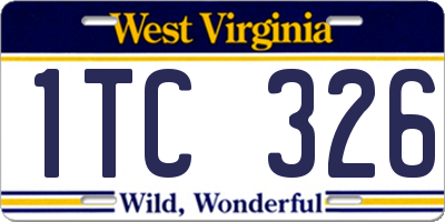 WV license plate 1TC326