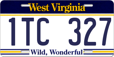 WV license plate 1TC327